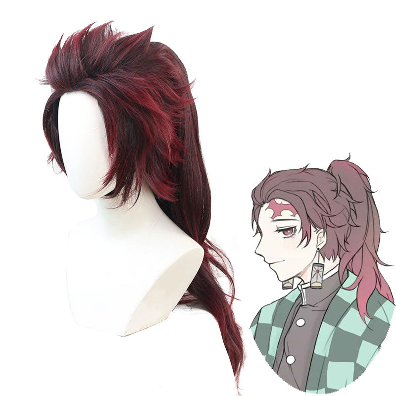 Anime Demon Slayer Kimetsu no Yaiba Tanjirou Kamado Long Cosplay Wigs