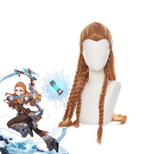 Genshin Impact Aloy Brown Halloween Cosplay Wigs 