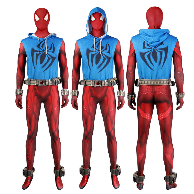 Spider-Man: Across The Spider-Verse Scarlet Spider Ben Reilly Jumpsuit Cosplay Costumes