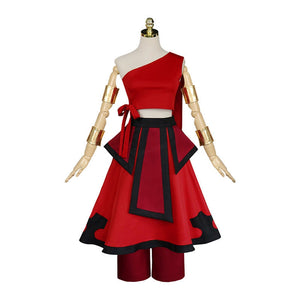 Anime Avatar: The Last Airbender Katara Red Dress Outfit Cosplay Costume