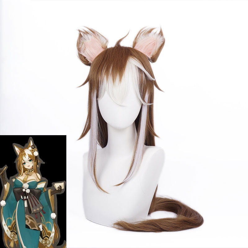 Genshin Impact Miss Hina Inugami Cosplay Wigs