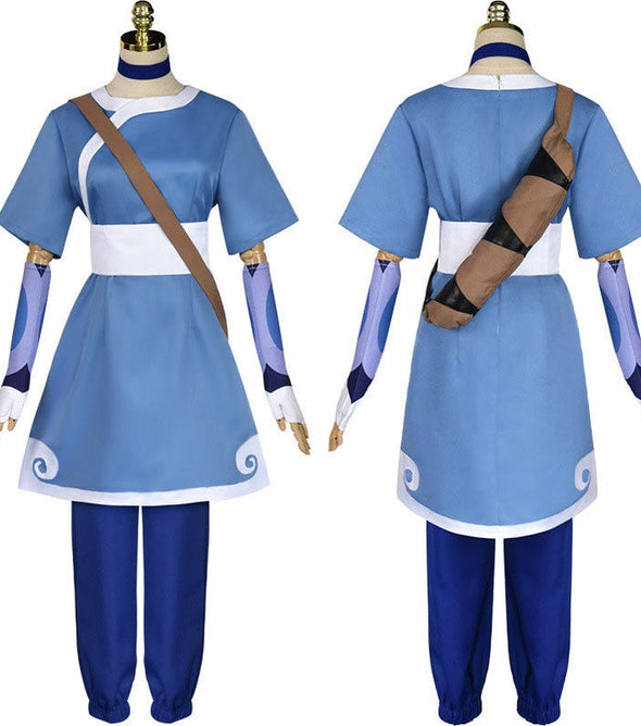 Avatar: The Last Airbender Katara Blue Dress Outfit Cosplay Costumes