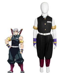 Anime Demon Slayer Kimetsu no Yaiba Tengen Uzui Kids Fullset Cosplay Costumes