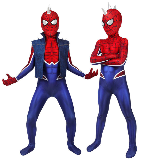 Spider-Man PS4 Spider-Punk Suit Kids Jumpsuit Cosplay Costumes