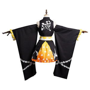 Anime Demon Slayer Kimetsu no Yaiba Zenitsu Agatsuma Cosplay Costumes