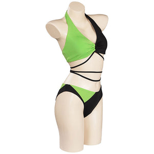 Disney Kim Possible Shego Swimsuit Cosplay Costumes