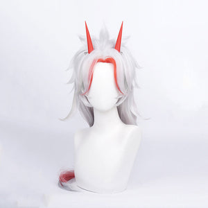 Game Genshin Impact Arataki Itto Silver Mixed Red Long Cosplay Wigs