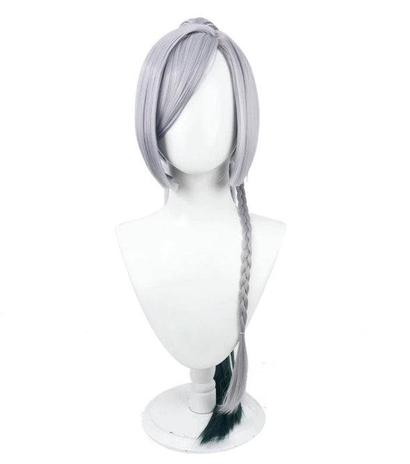 Game Genshin Impact Shenhe Grey Single Twist Braid Cosplay Wigs