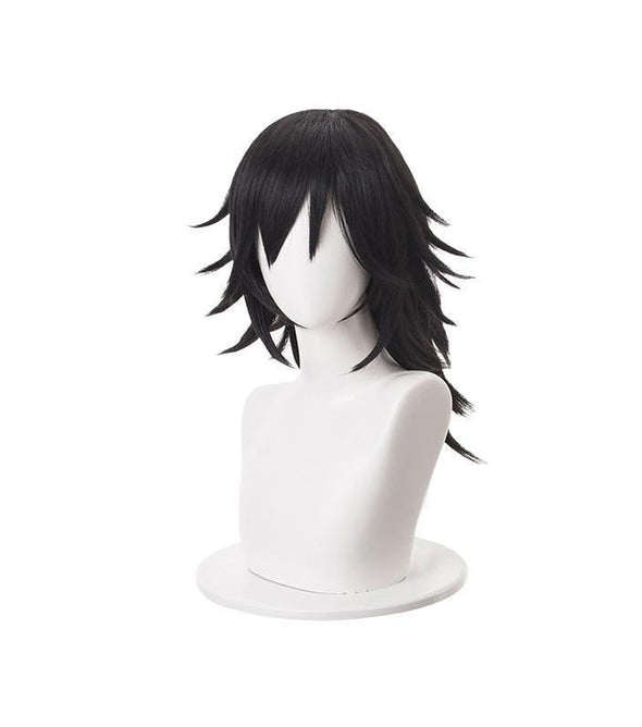 Anime Demon Slayer Kimetsu no Yaiba Tomioka Giyuu Long Straight Black Cosplay Wigs
