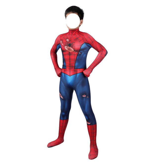 Marvel's Spider-Man PS5 Classic Suit Damaged Children Jumpsuit Cosplay Costumes