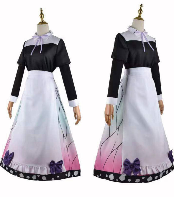 Demon Slayer Kimetsu no Yaiba Shinobu Kocho Maid Dress Cosplay Costumes