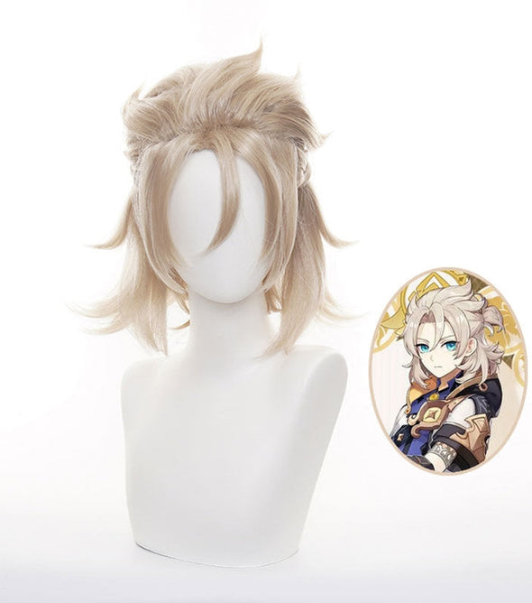 Genshin Impact Albedo Blonde Cosplay Wigs