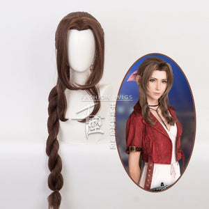 Game Final Fantasy VII Remake FF7 Aerith Gainsborough Long Brown Cosplay Wigs