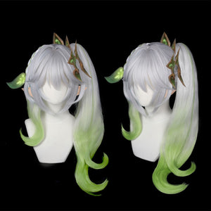 Game Genshin Impact Dendro Archon Kusanali Nahida Cosplay Wigs With Ear Props