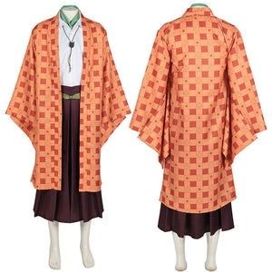 Demon Slayer Kimetsu no Yaiba Tanjiro Kamado Orange  Cosplay Costume