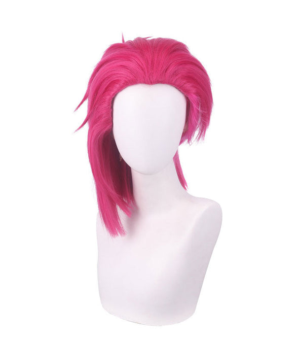 Game LOL Arcane Childhood Vi Short Red Cosplay Wigs