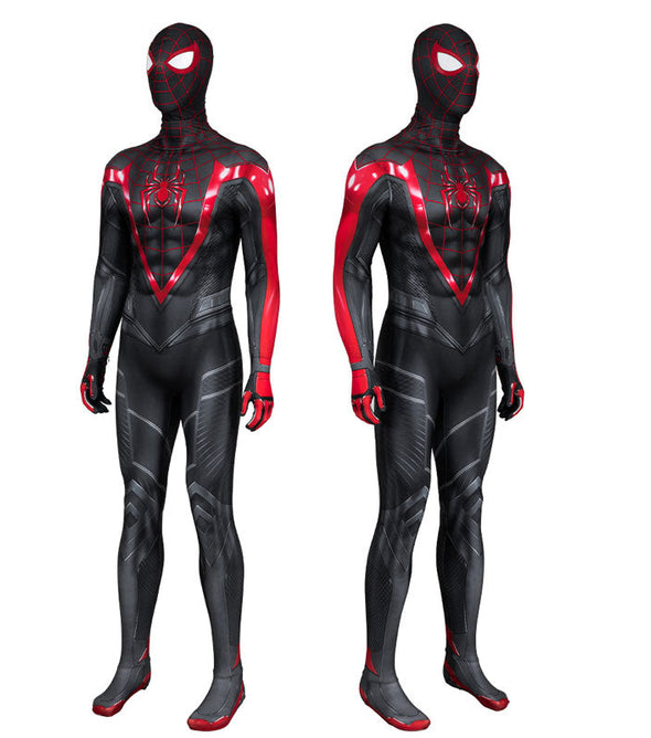 Spider-Man 2 PS5 Miles Morales Black Jumpsuit Cosplay Costumes
