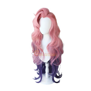 LOL Seraphine Pink Gradient Purple Wavy Cosplay Wigs