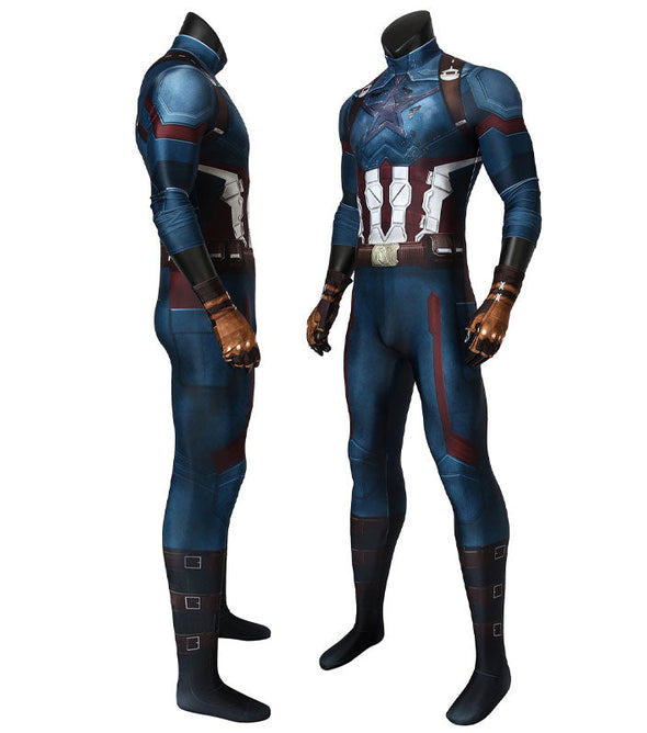Avengers 3 Infinity War Captain America Steve Rogers Jumpsuit Cosplay Costumes