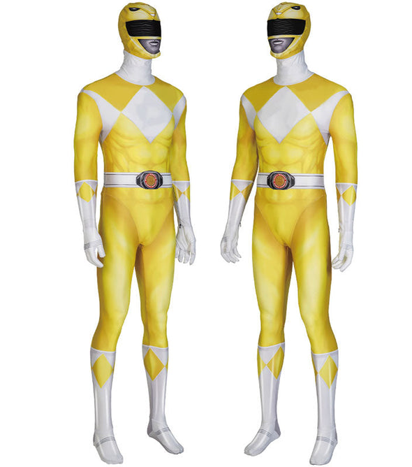 Mighty Morphin Power Rangers Dime Tribe Knight Boi Tiger Ranger Yellow Ranger Cosplay Costumes