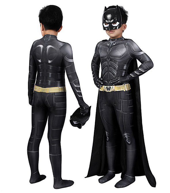 The Batman The Dark Knight Rises Bruce Wayne Kids Jumpsuit Cosplay Costumes
