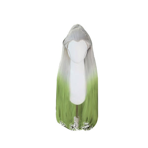 Anime Demon Slayer: Kimetsu no Yaiba Daki White Gradient Green Cosplay Wigs