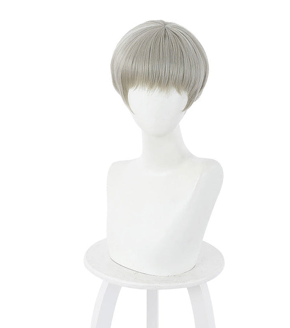 Anime Jujutsu Kaisen Toge Inumaki Short Grey Cosplay Wigs