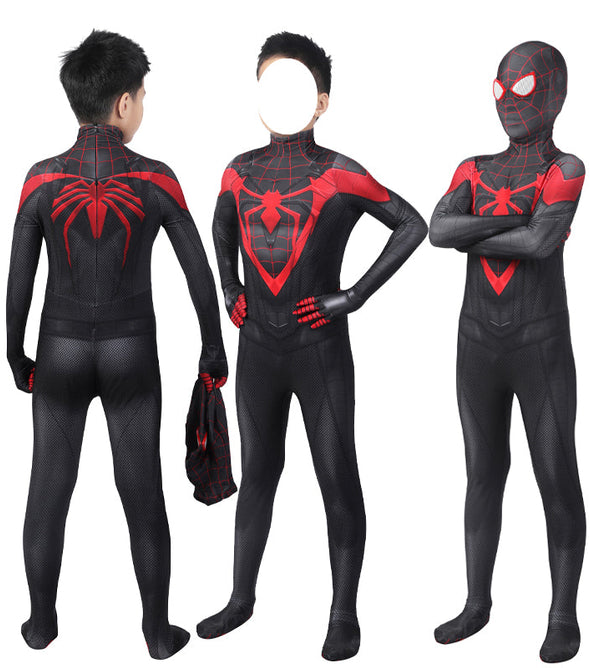 Spider-Man PS5 Miles Morales Suit V2 Kids Jumpsuit Cosplay Costumes