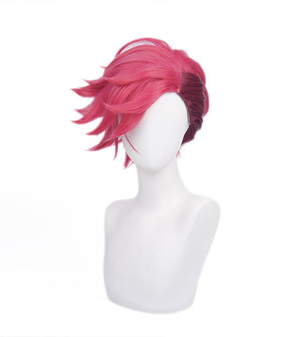 LOL Arcane Vi Rose Red Cosplay Wigs