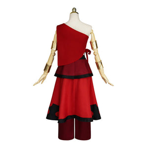 Anime Avatar: The Last Airbender Katara Red Dress Outfit Cosplay Costume