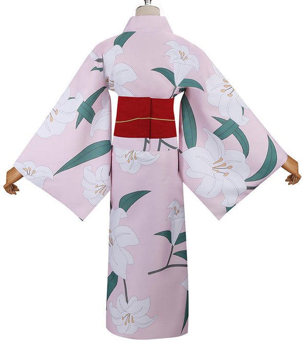 Anime Demon Slayer Kimetsu no Yaiba Nezuko Kamado Pink Kimono Cosplay Costumes