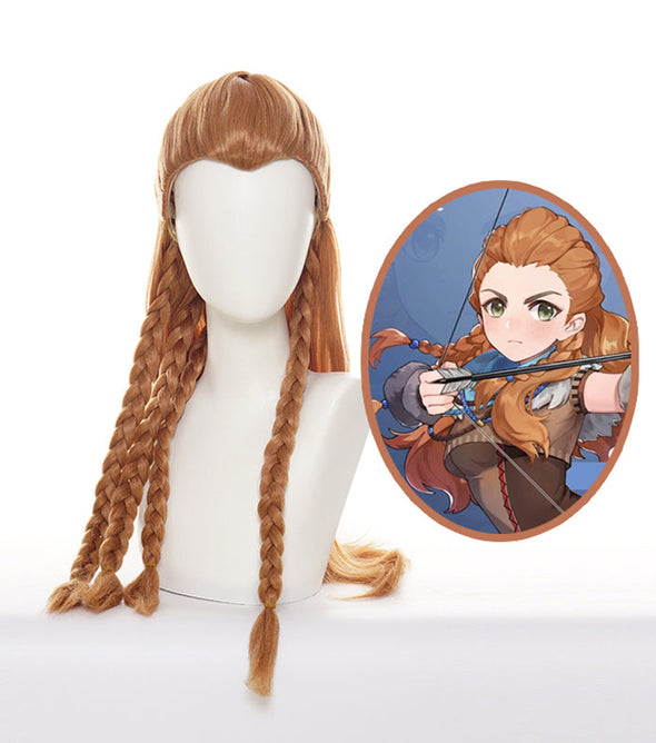 Genshin Impact Aloy Brown Halloween Cosplay Wigs 