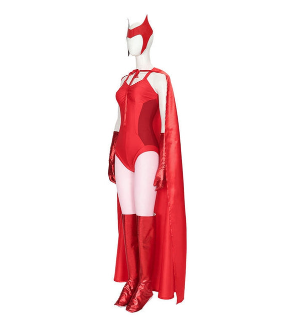 Wanda Maximoff cosplay-kostuum voor dames, rode mantel, top Wanda Maximoff cosplay-kostuum voor dames, rode mantel, top