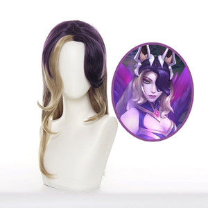 LOL Coven Ahri Purple Blonde Long Cosplay Wigs