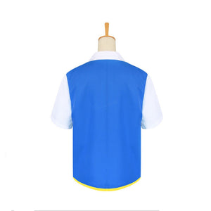 Anime Pokémon Ash Ketchum Short Sleeve Jacket Outfit Cosplay Costume