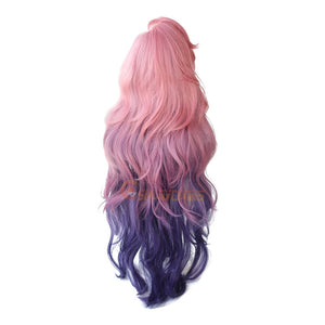 LOL Seraphine Pink Gradient Purple Wavy Cosplay Wigs
