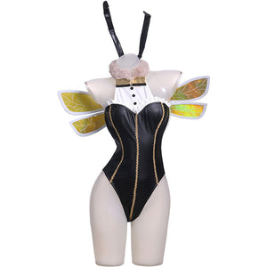 Game Final Fantasy VII Remake Aerith Gainsborough Bee Bunny Girl Cosplay Costume