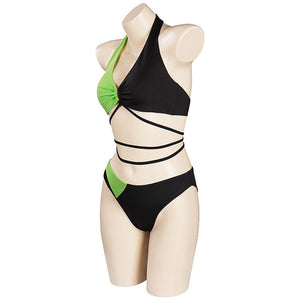 Disney Kim Possible Shego Swimsuit Cosplay Costumes