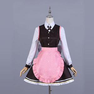 Anime Demon Slayer Kimetsu no Yaiba Nezuko Kamado Maid Outfit Cosplay Costumes