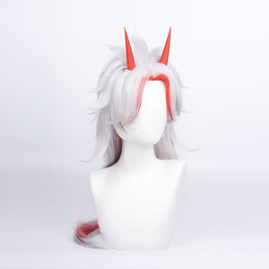 Game Genshin Impact Arataki Itto Silver Mixed Red Long Cosplay Wigs