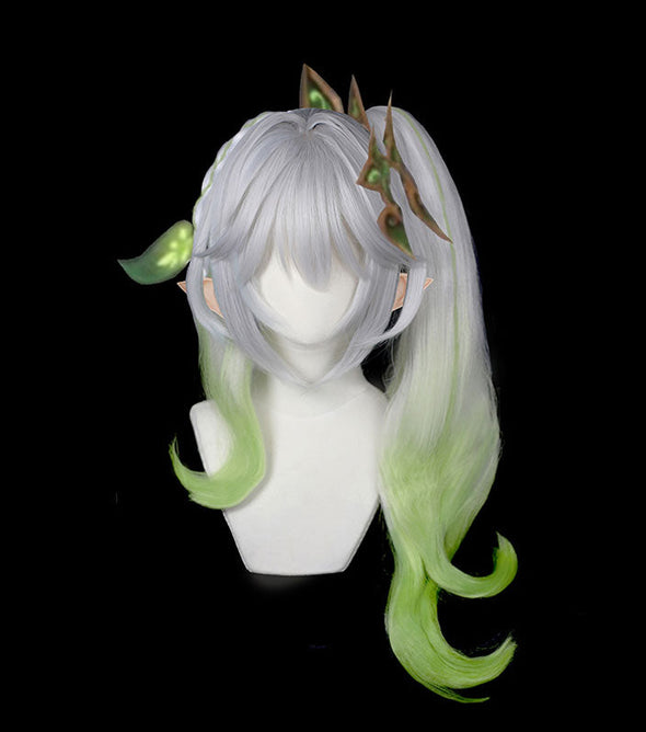 Game Genshin Impact Dendro Archon Kusanali Nahida Cosplay Wigs With Ear Props