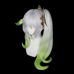 Game Genshin Impact Dendro Archon Kusanali Nahida Cosplay Wigs With Ear Props