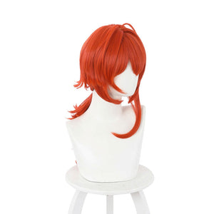 Game Genshin Impact Diluc Ragnvindr Orange Cosplay Wig  