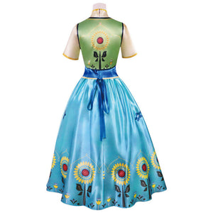 Frozen Anna Snow Princess Dress Cosplay Costumes