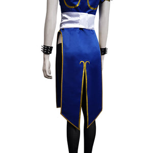 Game Street Fighter 6 Chun-Li Blue Cosplay Costumes