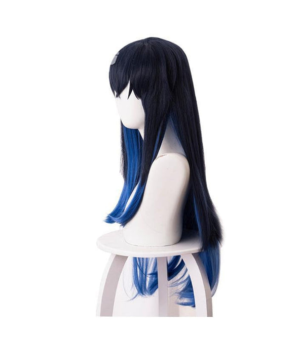 Anime Demon Slayer Kimetsu no Yaiba Hashibira Inosuke Blue Gradient Color Cosplay Wigs 