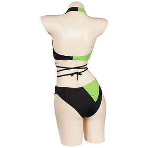 Disney Kim Possible Shego Swimsuit Cosplay Costumes