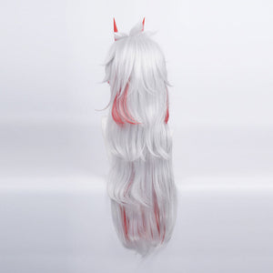 Game Genshin Impact Arataki Itto Silver Mixed Red Long Cosplay Wigs