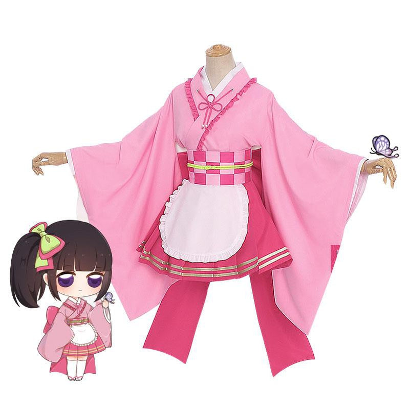 Anime Demon Slayer Kimetsu no Yaiba Tsuyuri Kanawo Kimono Maid Outfit Cosplay Costumes