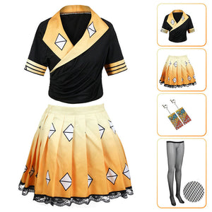 Anime Demon Slayer Kimetsu no Yaiba Zenitsu Agatsuma Cosplay Costumes - Cosplay Clans